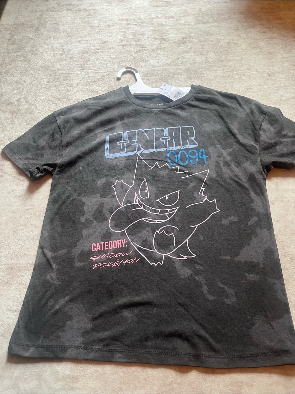 Gengar Graphic Tee in Black with Blue & Pink Accents